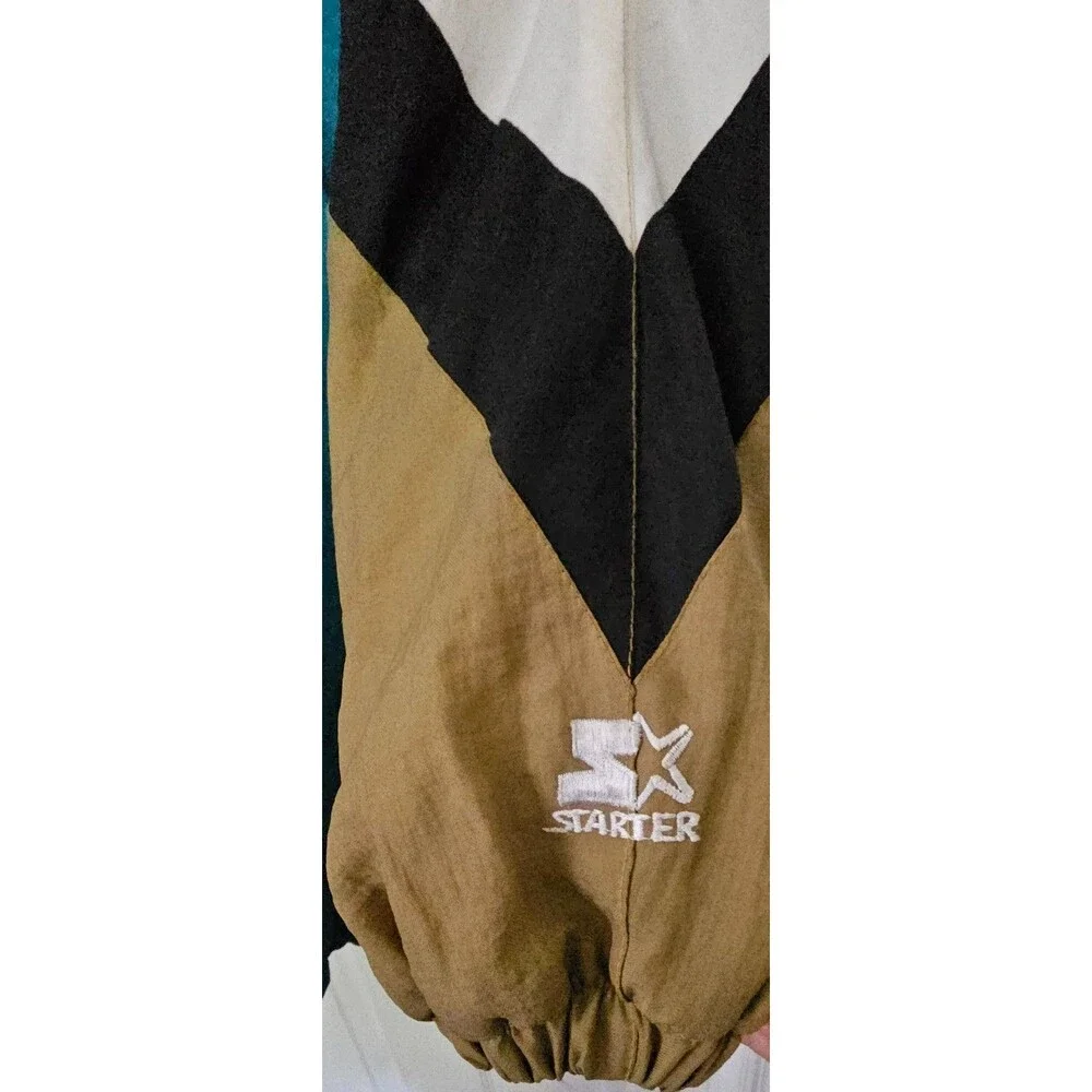 Vintage 90s Starter Jaguars NFL Parka Jacket XL Teal Puffer Banned Logo Hooded